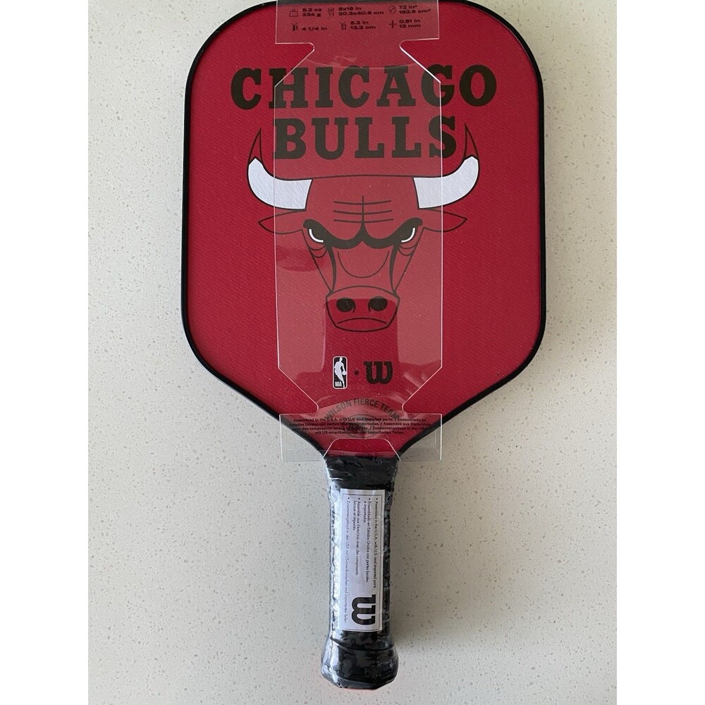 Wilson Fierce Team Chicago Bulls Pickleball Paddle 4 1/4 Grip Red Black NWT New